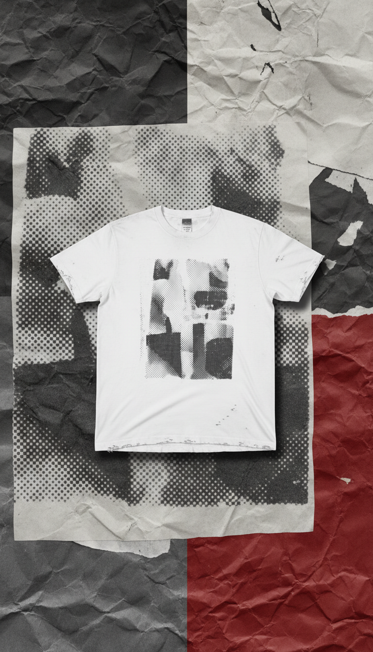 Photocopy White Distressed Graphic Tee